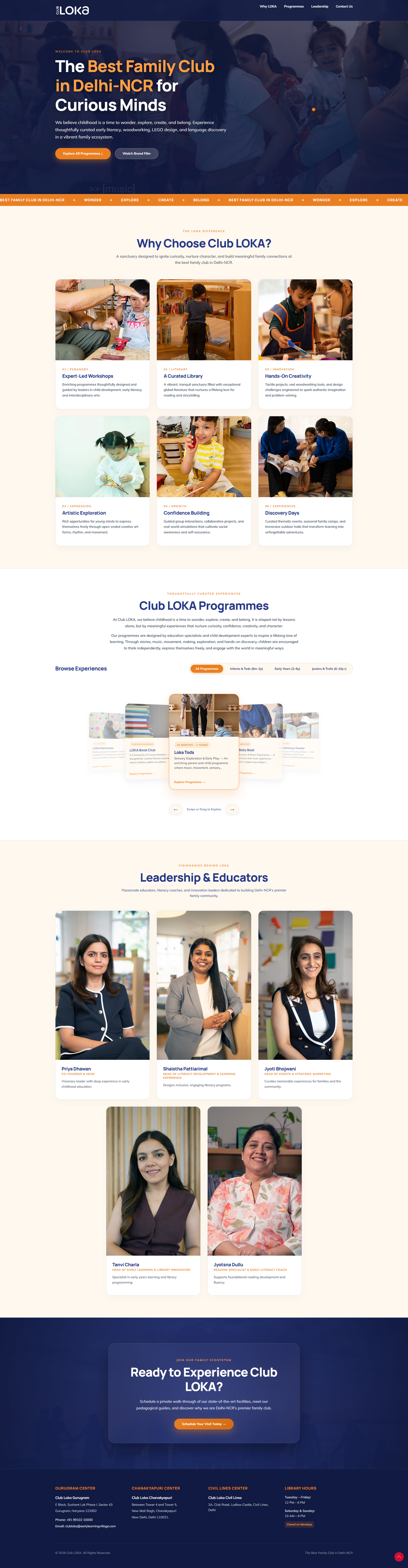 Club LOKA website homepage