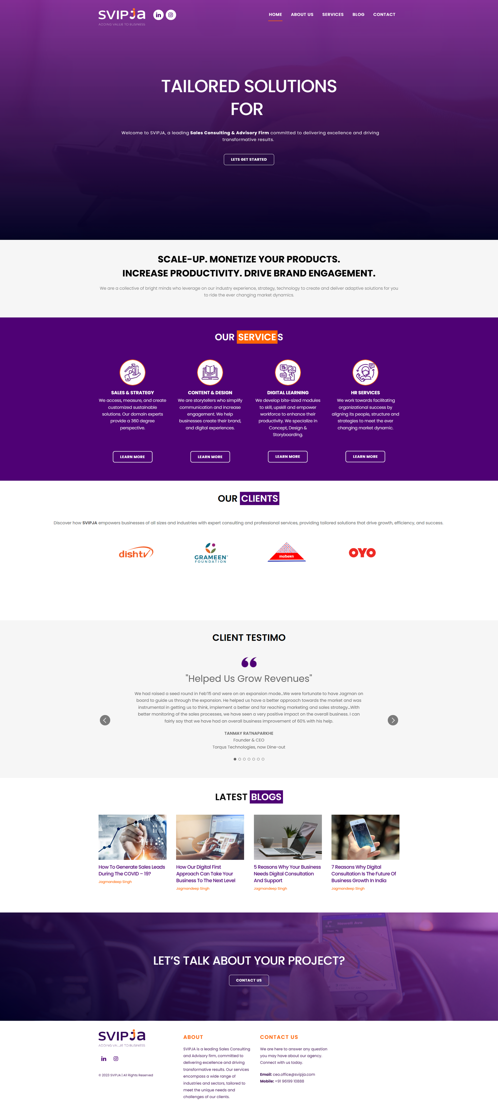 SVIPJA website homepage